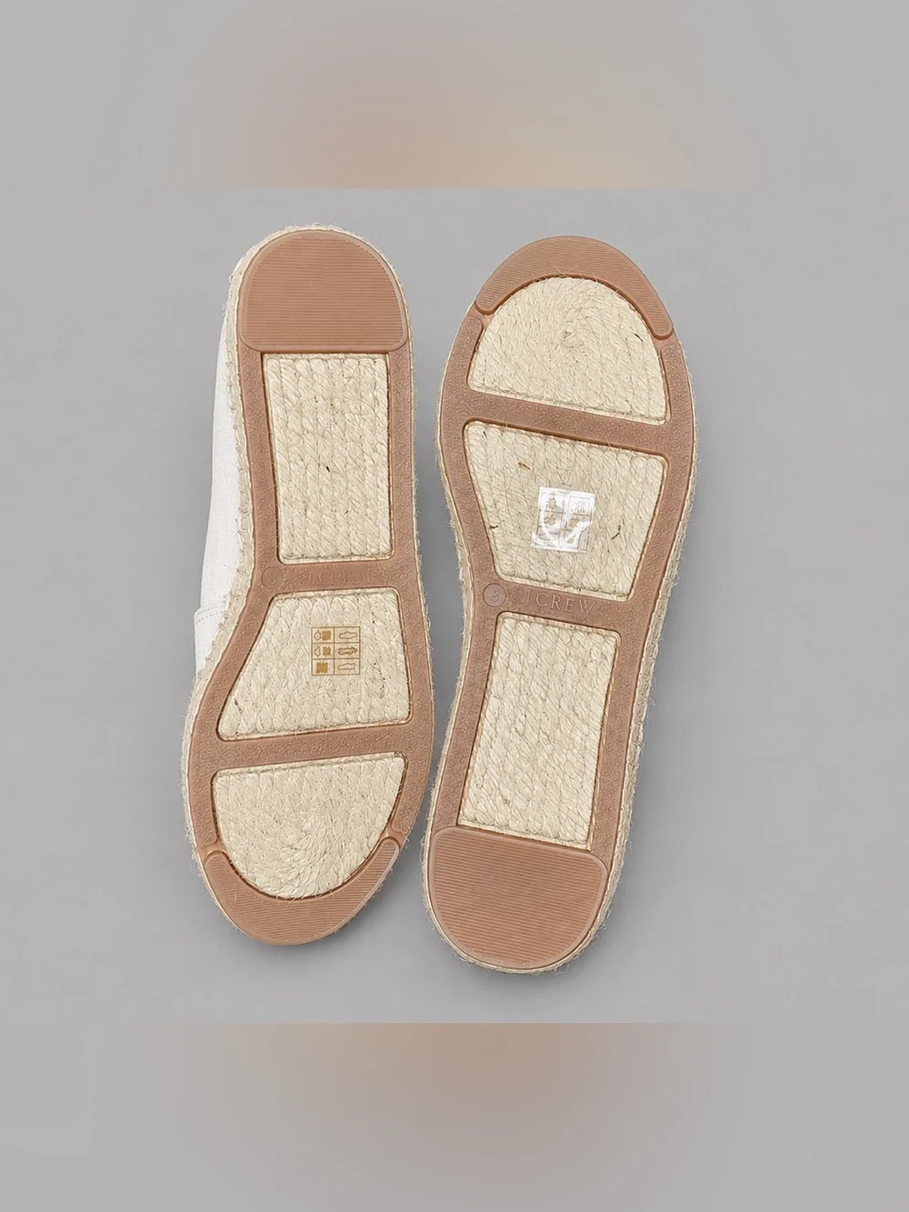 J. Crew Pineapple Embroidered Espadrilles Light Beige Canvas Loafers Size 8 NWOT